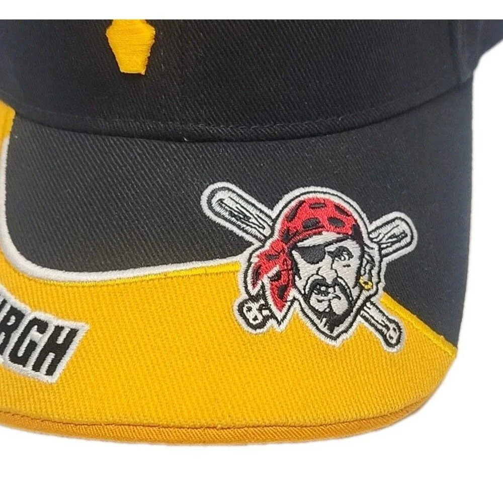 Pittsburgh Pirates Hat MLB Black Gold Adjustable Strapback Cap Fan Favorite OSFA
